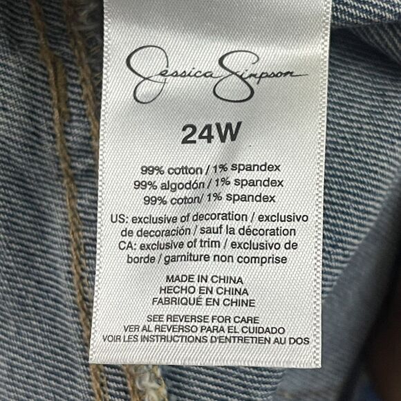 Jessica Simpson Jeans Womens Size 24W Blue High Rise Slim Straight MSRP $80 - Picture 4 of 16
